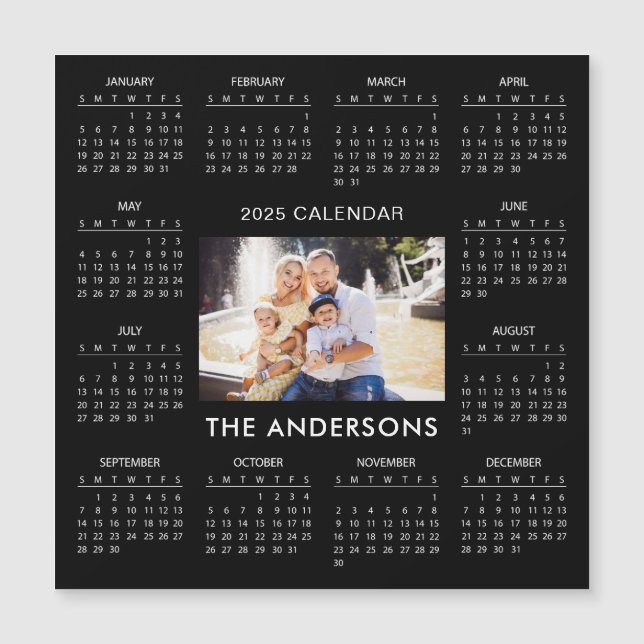 Add Your Own Family Photo 2025 Calendar | Magnet (Front)