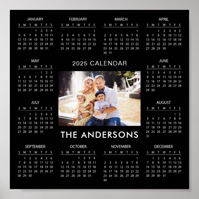 Add Your Own Family Photo 2025 Calendar | Poster (Front)