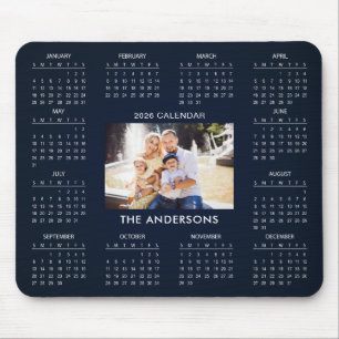 Add Your Own Family Photo 2026 Calendar Mouse Pad