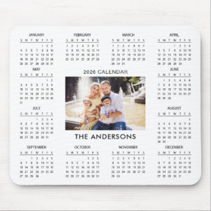 Add Your Own Family Photo 2026 Calendar Mouse Pad