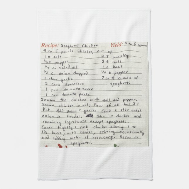 Add your own favorite recipe grandma mom's custom towel (Vertical)