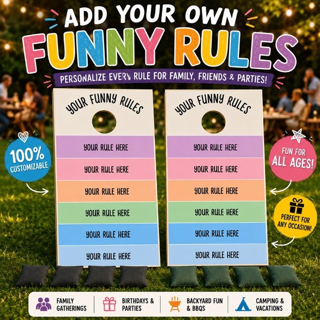 Add Your Own Funny Rules Custom  Cornhole Set (Creator Uploaded)