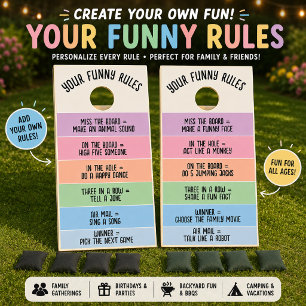 Add Your Own Funny Rules Custom Cornhole Set