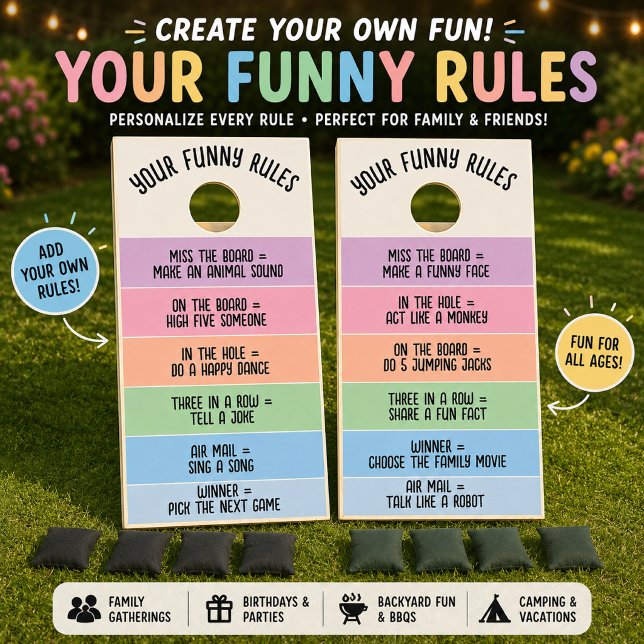 Add Your Own Funny Rules Custom  Cornhole Set (Creator Uploaded)