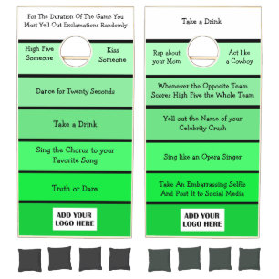 Add your own Funny Rules to this Cornhole Green Co Set
