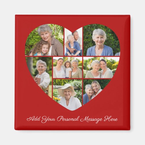 Add Your Own Greeting 8 Photo Collage Heart Cutout