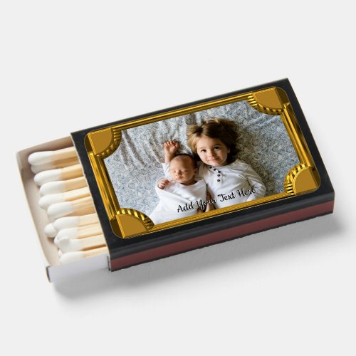 Add Your Own Image and Your Own Text Gold Frame  Matchboxes