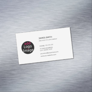 Add Your Own Image Custom Chic White Business Card Magnet