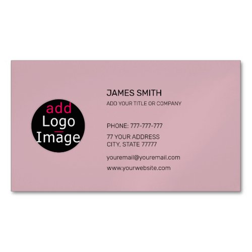 Add Your Own Image Custom Dusty Rose Pink Business Card Magnet