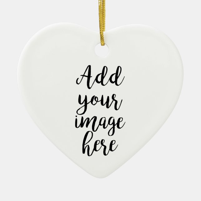 add your own Image customisable heart ornament (Front)