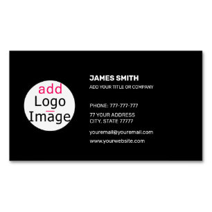 Add Your Own Image Customizable Extravagant Black Business Card Magnet