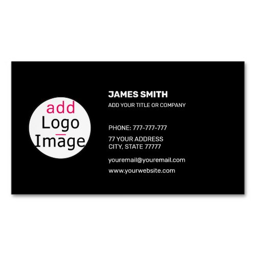 Add Your Own Image Customizable Extravagant Black  Business Card Magnet