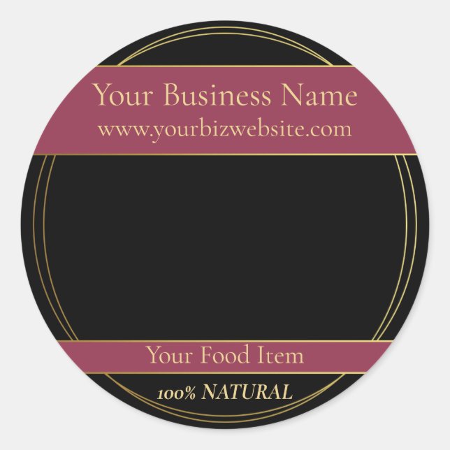 Add Your Own Image Food Product Label (Front)