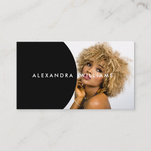 Add Your Own Image  QR Code Modern Elegant Black Business Card