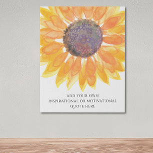 Add Your Own Inspirational Quote Sunflower Faux Canvas Print