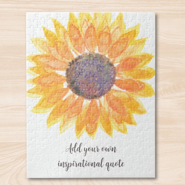 Add Your Own Inspirational Quote Sunflower  Jigsaw Puzzle (Creator Uploaded)