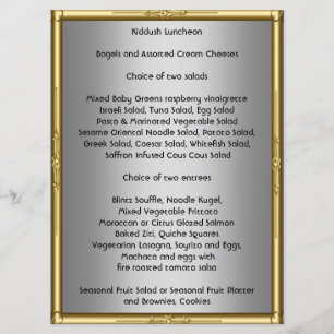 Add your own Kiddush Menu for Bar Bat Mitzvah