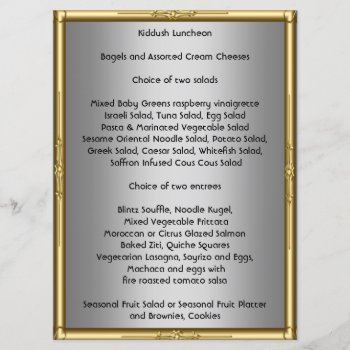 Add Your Own Kiddush Menu For Bar Bat Mitzvah by invitesnow at Zazzle