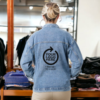 Add Your Own Logo And Business Info Personalized Denim Jacket by Ricaso_Intros at Zazzle