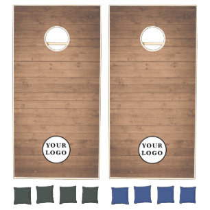 Add your own LOGO Barnwood Cornhole Set