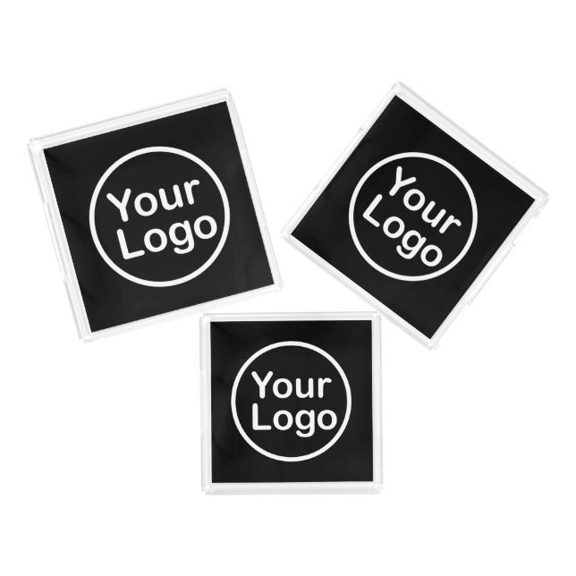 Add Your Own Logo | Black Background Acrylic Tray (Set)