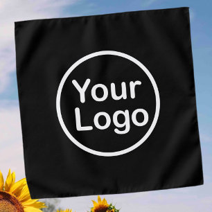 Add Your Own Logo Black Background Bandana