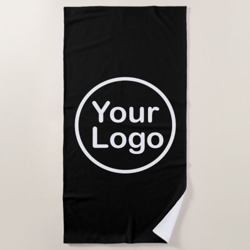 Add Your Own Logo  Black Background Beach Towel