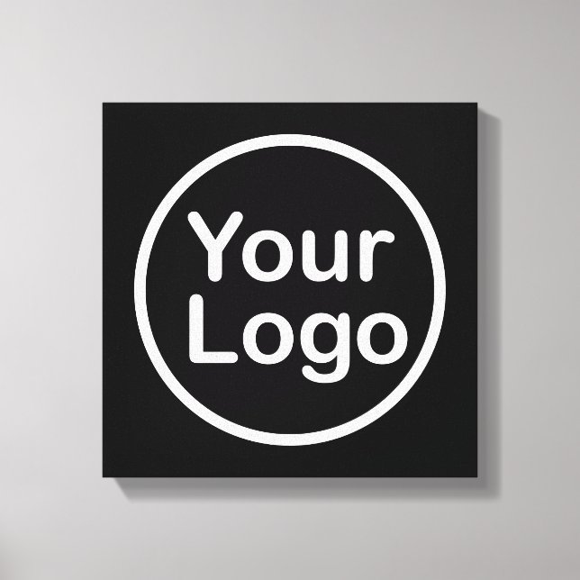 Add Your Own Logo | Black Background Canvas Print (Front)