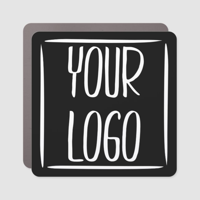 Add Your Own Logo | Black Background Car Magnet (Front)