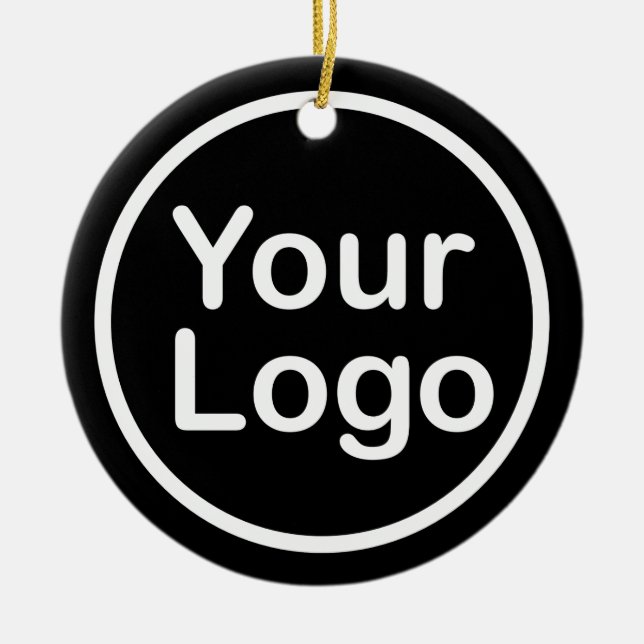 Add Your Own Logo | Black Background Ceramic Ornament (Front)