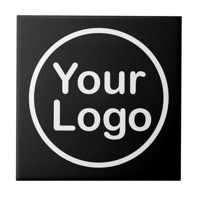 Add Your Own Logo | Black Background Ceramic Tile (Front)
