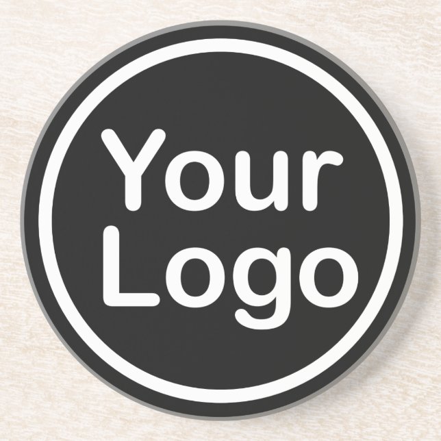 Add Your Own Logo | Black Background Coaster (Front)