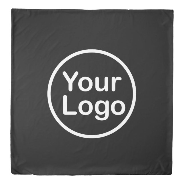 Add Your Own Logo | Black Background Duvet Cover (Front)