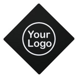 Add Your Own Logo Black Background Graduation Cap Topper