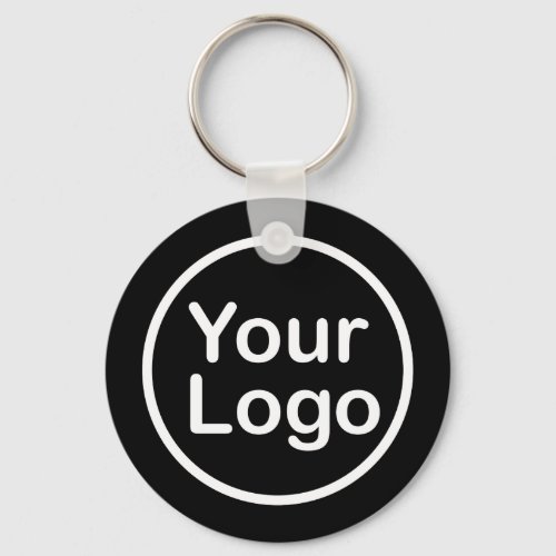 Add Your Own Logo  Black Background Keychain