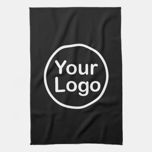 Add Your Own Logo  Black Background Kitchen Towel