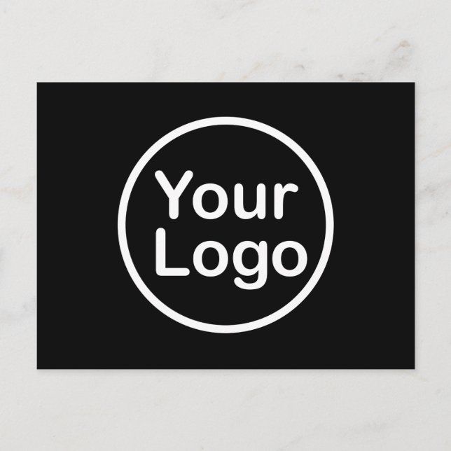 Add Your Own Logo | Black Background Postcard (Front)