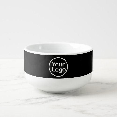 Add Your Own Logo  Black Background Soup Mug