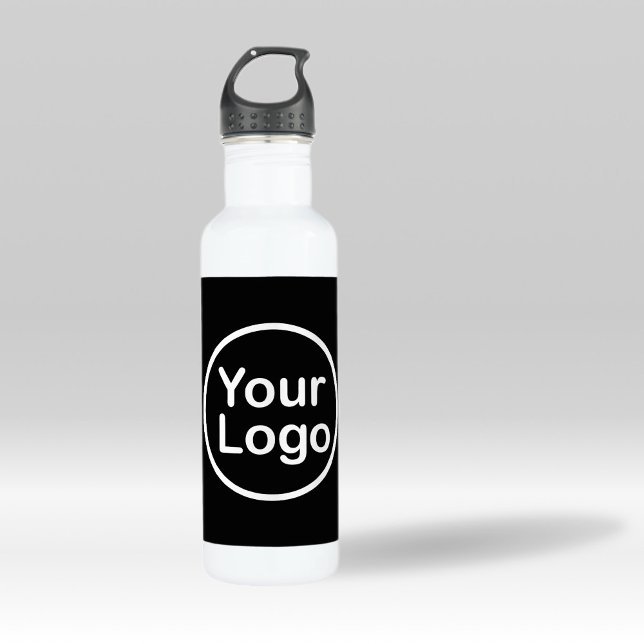 Add Your Own Logo | Black Background Stainless Steel Water Bottle (Creator Uploaded)
