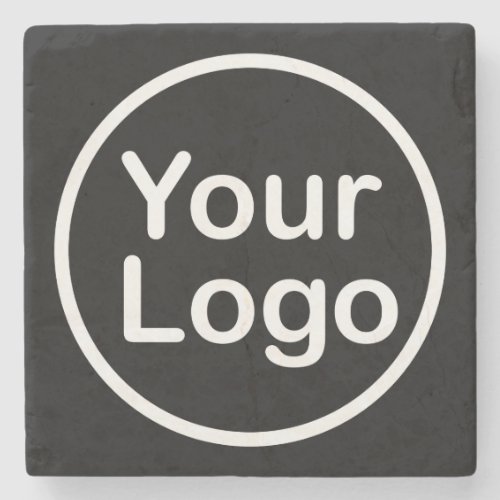 Add Your Own Logo  Black Background Stone Coaster