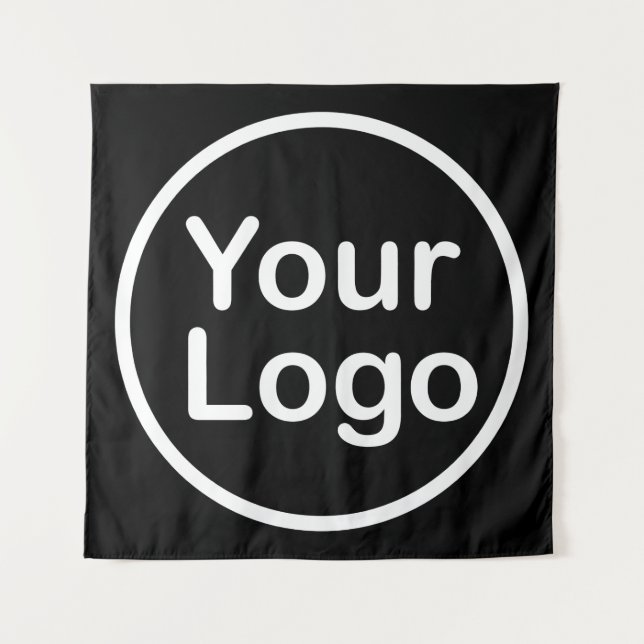 Add Your Own Logo | Black Background Tapestry (Front)