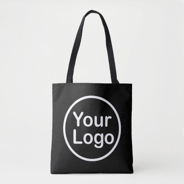 Add Your Own Logo | Black Background Tote Bag (Front)
