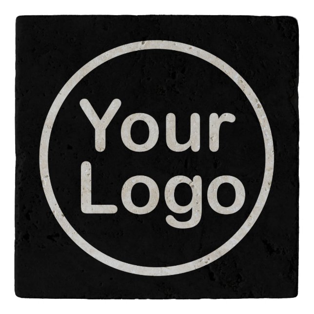 Add Your Own Logo | Black Background Trivet (Front)