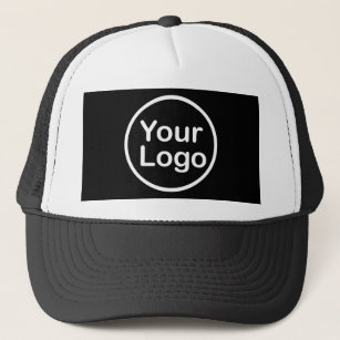 add Your Own Logo   Black Background Trucker Hat