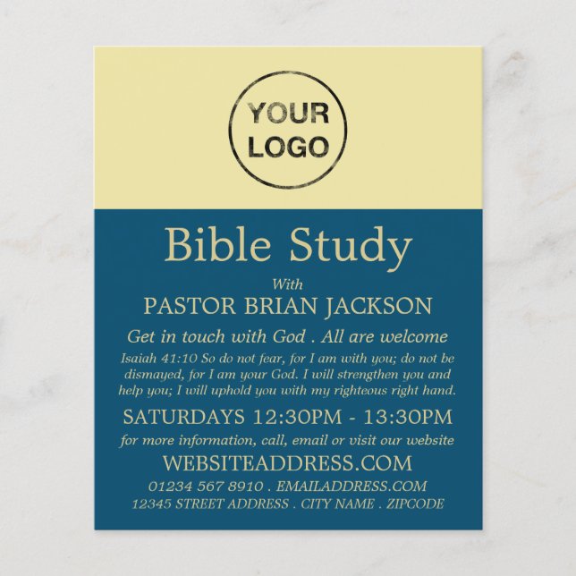 Add Your Own Logo, Christian Bible Class Advert Flyer (Front)