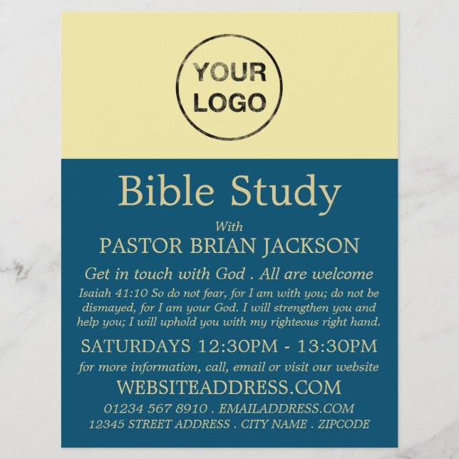 Add Your Own Logo, Christian Bible Class Advert Flyer (Front)