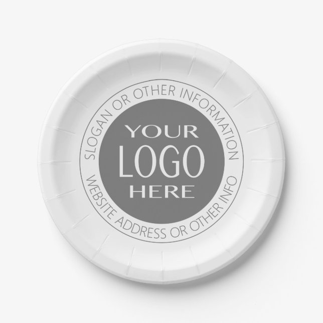 Add Your Own Logo & Circular Text Paper Plates (Front)