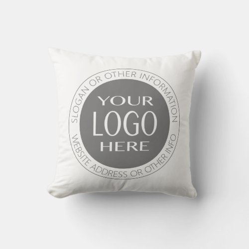 Add Your Own Logo  Circular Text Throw Pillow