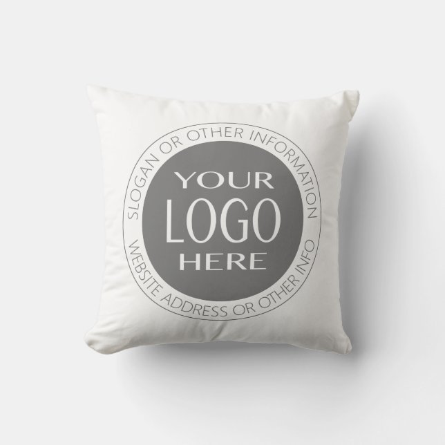 Add Your Own Logo & Circular Text Throw Pillow (Front)