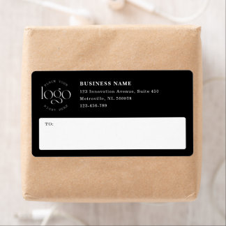 Add Your Own Logo Custom Business Black Shipping Label